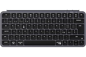 Keychron Tastiera wireless B1 Pro ultra slim 75% Layout Italiano ISO QWERTY, configurabile ZMK, tasi in PBT, 3 modalità 2.4 GHz/Bluetooth/cablata, compatibile con Windows/Mac, grigio siderale