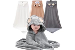 AUIRSHIKY 3PCS Serviette de Bain Capuche Bébé, Serviette Bebe, Serviette Bebe Naissance, Drap Serviette de Bain pour Bébé Nouveau-né, Cape de Bain pour Piscine 80 x 80cm Cape De Bain 0-5 Ans
