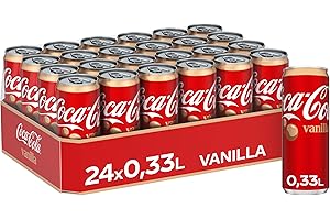 ‎COCA-COLA Coca-Cola Vanilla - erfrischendes, koffeinhaltiges Getränk mit originalem Vanillegeschmack - in praktischen Einweg Dosen (24 x 330 ml)