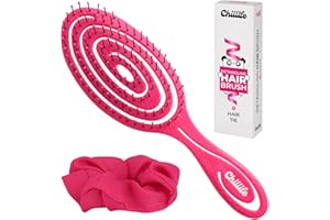 Chillife Set spazzola e fascia per capelli I Spazzola per capelli senza tirare - spazzola distircante professionale per capelli lunghi, ricci, lisci, bagnati ed asciutti I regalo per lei