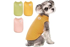 VIVI BEAR 3-Pack gestrickt Baumwolle Hund T-Shirt für kleine Hunde Katzen - Junge Mädchen Welpe ärmelloses Tee Weste - weiche atmungsaktive Tank Top Pullover - Sommer Haustier Kleidung, Bär S