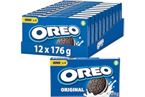 ‎OREO OREO Original – Knuspriger Kakaokeks mit leckerer Crèmefüllung mit Vanillegeschmack – 12 x 176g