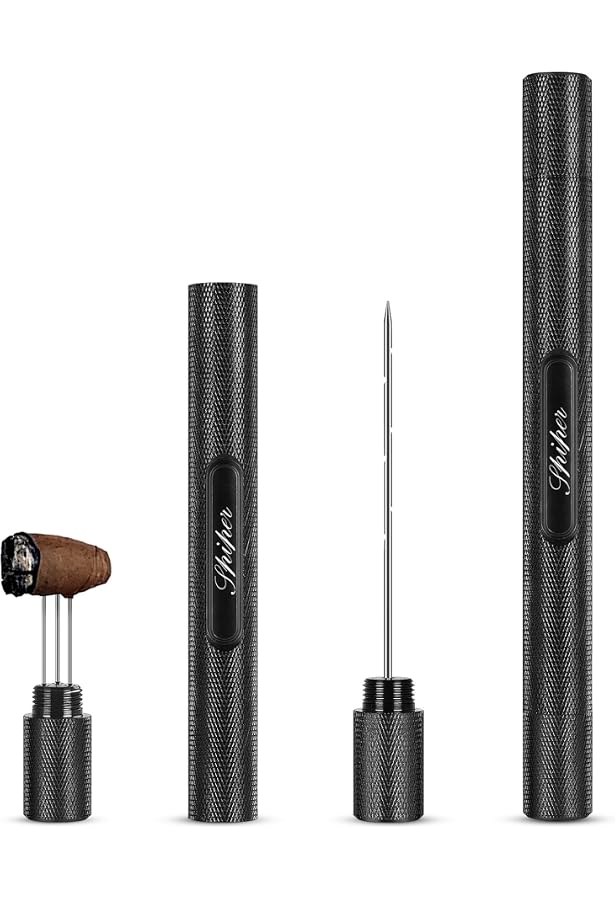 Zigarren-Ziehverstärker Aus Alu & Edelstahl – 2-in-1 Werkzeug Mit Nadel, Sechseckiges Design