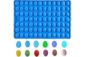 PTaizjjz Moule en Silicone de Pâques - 83 Cavités Mini Œufs, pour Fête, Pâtisserie, Bonbons, Chocolat, Biscuits, Gelée, Friandises pour Chien