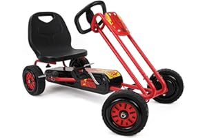FIVE O NINE CREW 509 Crew Rocket Pedal-Gokart – rot| Tretauto | Aufsitzspielzeug für Jungen & Mädchen mit ergonomisch verstellbarem Sitz & präziser Handhabung, Gummiräder, mit Handbremse, ab 4 Jahren
