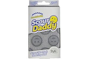 Scrub Daddy Scour Daddy - Eponge Vaisselle à Récurer, Tampon Cuisine, Grattoir Vaisselle Reutilisable et Revêtement ArmorTec, Éponge Grattante Efficace comme Une Eponge Metallique - Lot de 2