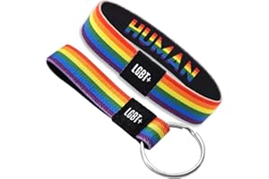 HAND-PRO Armband Regenbogen Gay Armband Pride (16cm Handgelenk) - Bracelet rainbow armband lgbt - LGBTQ armbänder +Schlüsselring