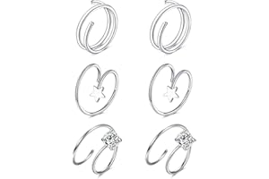 LAURITAMI 3-6pcs 18G Surgical Steel Septum Cliker Nose Rings 8mm 10mm Horseshoe Seamless Cartialge Helix Tragus Hoops Earring Piercing Jewellery