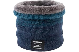 MoreChioce Dzianinowy ciepły szalik, termiczny, zimowy, z polarem wewnątrz, na szyję, dla kobiet i mężczyzn, na narty, motocykl, rower, wycieczkę pieszą, Niebieski #A, rozmiar uniwersalny