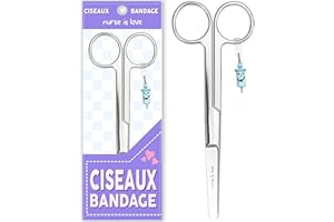 Nurse is Love Mayo Ciseaux infirmiere, ciseaux infirmier bout rond | infirmiere accessoires avec motifs uniques à pansement compressif | lames aiguisées inox | idéal trousse de secours