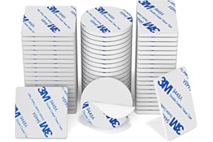 HOMMAND 60 Szt Taśma Dwustronna, Dwustronna 3m, Podkładki Samoprzylepne 3M, Wodoodporne Podkładki Montażowe dla Domu Biura Samochodu Szkoły, Prostokąt/Kwadraty/Okrągłe, Biały