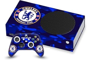 Head Case Designs Officially Licensed Chelsea Football Club Camouflage Mixed Logo Matte Vinyl Sticker Gaming Skin Decal Cover Compatible With Xbox Series S Console and Controller Bundle