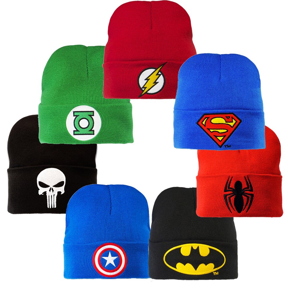DC-und-Marvel-Comics-Mtze-Herren-BEANIE-LOGO-Motiv-AUSWHLBAR