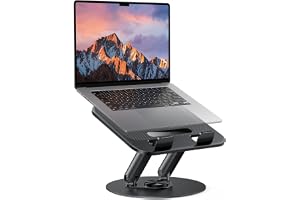NALACAL Adjustable Laptop Stand with 360° Rotating Base - Portable Ergonomic Laptop Riser for Desk, Fits Laptops up to 15 Inches, Foldable and Easy to Carry, Ideal for Home, Office, and Travel