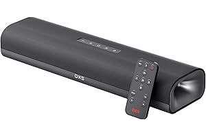 OXS Thunder Lite Gaming Soundbar per PC, Altoparlante TV con Audio Virtual Surround, Tubo Bassi, Design Compatto, Compatibile HDMI/AUX/Optical, Connessione Wireless Bluetooth 5.0, Montabile a Parete