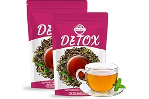 YCAAEO Detox Tee Neue Formel - 56PCS Natürliche Teebeutel Kräutertee mit Zitrone,Löwenzahn,Minze,Ingwer,Oolong-Tee,Unterstützt Energie Booster - Vegan - Verdauung und Wohlbefinden - Gegen Blähbauch