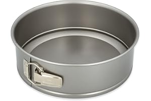 RBV Birkmann Springform Ø 26 cm rund | Backform mit Flachboden | Kuchenform für Tortenboden, Biskuit, Rührkuchen | Antihaftbeschichtung | grau | Basic Baking