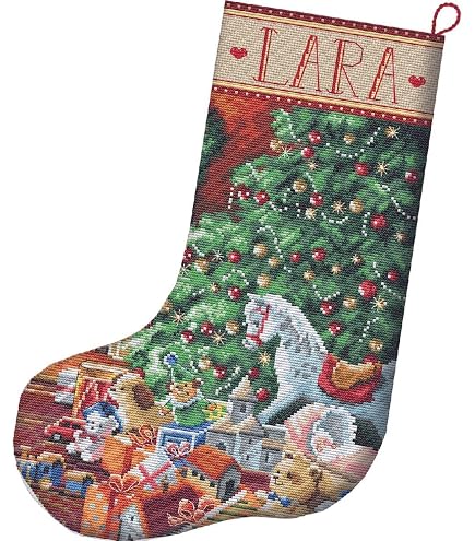 Letistitch Kreuzstich Set „Jolly Saint Nick“ – Inkl. Stoff, Garn & Anleitung, Fertig 29x22 Cm