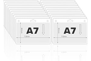 EUROPABAND Lote de 50 puertas de tarjetas transparentes para eventos, empresas, grupos (A7 Horizontal 110 x 80 mm)