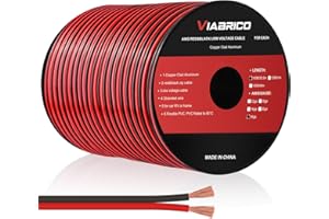 VIABRICO 30 Meter 16AWG 2x1,5mm² Elektrischer Draht, 2 Adrig Kabel 5V/12V/24V Stromkabel Kupferummanteltes Aluminium-Kupferkabel，Flexibel und Weich Niedrige Impedanz Verlängerungskabel