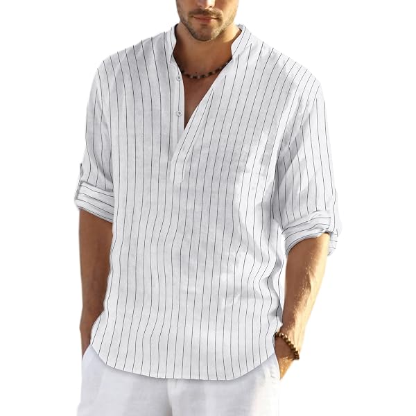 Chemise Homme Manches Longues En Coton – Style Décontracté Et Formel, Infroissable, Coupe Classique