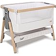 Tutti Bambini CoZee® Next To Me Crib & Standalone Baby Cot, Co-sleeper - Foldable Baby Bed, Baby Crib with 6 Height Levels, Baby Bedside Crib, Travel Cot, Mattress Included (0-6 Months) - Silver & Oak