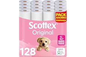 Scottex Papier hygiénique, Papier, Blanc, 128 Unité (Paquete de 1)