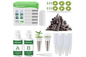 AOOCCDER Seed Pods Kit Compatible with Aerogarden,Grow Anything Kit Include 25pcs Grow Sponges,25pcs Grow Baskets,25pcs Labels, 25pcs Grow Domes, 1 Tweezers and 1 Set of A&B Solid nutrients