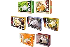 STARRY MART Japanese Style Mochi Assorted Flavours Daifuku Sweet Rice Cake Desserts Snacks 210g (6 Packs with 5 Different Flavours)