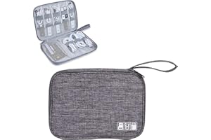 YUNYU Electronics Accessories Organizer Bag, Carry Travel Gadget Bag, Electronics Accessories Bag, Bag Travel Electronics, for USB Cable Drive(Grey)