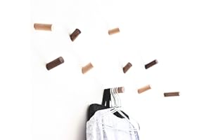 anaan One-Tenth Diseño Perchero Pared Madera Colgador Abrigos Gancho Pared Pasillo Moderno Decorativo nordico (Haya, L Φ3*10cm Recto)