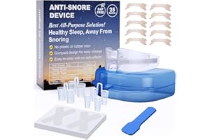 PUO Snoring Aids for Men and Women, 25 Pack Anti Snoring Devices, Snoring Solution to Stop Snoring and Restful Sleep, Mouth Guard and Nasal Dilators, Snore Stopper for Man & Women Night's Sleep