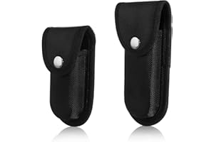 GOSHIES 2 sztuki etui na noże do paska, etui na noże, czarne etui na pasek, nylonowa kabura z kieszeniami, torba na nóż, bez noża, pochwa na noże składane, długość 13 cm, czarny, No