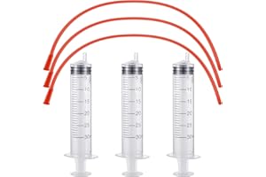 NUANCHU 3 Sets Puppy Kitten Feeding Tube Kit Includes 3 Pcs 8 FR Red Rubber Feeding Tubes and 3 Pcs 30 ML Clear Feeding Syringe Kitten Syringe Feeding Supplies Feeding Tube Syringes Tool for Small Animals