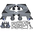 U HOOME Universal Mobile Base With 4 Locking Wheels And 8 Strong Feet For Washer Dryer Washing Machine Stand Pedestal, Mini Fridge Refrigerator Stand, Adjustable Appliance Dolly Square, Moving Roller