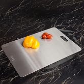 Clazkit Stainless Steel Chopping Board Vegetable,Fruit Cutting, Kneeding, Cake Prep, Heavy Duty Chopping-Board (Size 31.8CM X