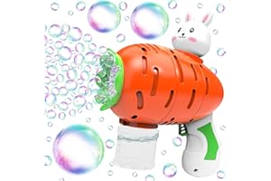 KOIROI Pistolet a Bulles, Machines à Bulles de Savon, Pistolet a Bulles Automatique, Pâques Machine a Bulle avec Solutions de Bulles, Bubble Gun Jouet et Cadeau pour Enfant Anniversaire Mariage Pâques
