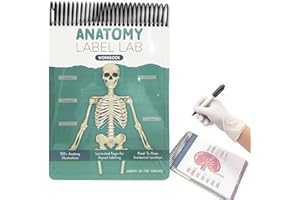 MOSKADO Anatomy Label Lab Workbook, Creative Human Anatomy Busy Book, Physiology Study Tools, 100+ Full-Color Dry-Erase Illustrations, Gifts for Medical School Students/Doctors/Nurses (Green)