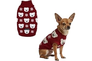 Spark Paws Maglione per cani in maglia per cani di taglia piccola, media e grande, caldo maglione invernale a collo alto per il freddo, (orso polare, M)