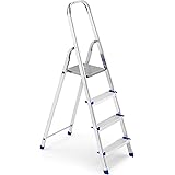 Scala Alluminio 4 Gradini - Portata 150 Kg Certificata EN 131 Per Casa E Professionisti - Foto 8