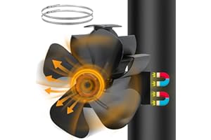 MIATON Magnetic Stove Fans Log Burners | Log Burner Fan for Wood Burning Stove | Woodburner Stove Top Fan Silent | 4-Blade Log Fire Fan Wood Burner Chimney