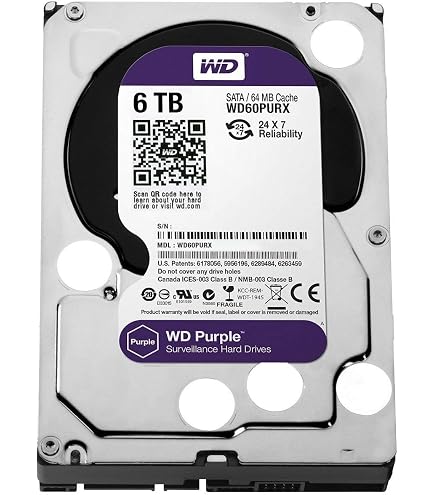 Western Digital Purple 6TB Surveillance Hard Drive - 5400 RPM Western Digital Purple 6TB Surveillance Hard Drive - 5400 RPM