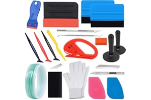 CASMIGC Kit di Attrezzi di Installazione di Pellicole per Auto 5M Nastro da Taglio Senza coltelli Vinile per Auto Wrap,Raschietto, Tergipavimento in Feltro,Taglierino