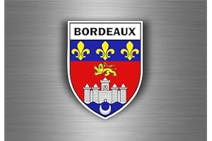AKACHAFACTORY Self-Adhesive Sticker Motorcycle Car Coat of Arms City Bordeaux region Flag Armoirie