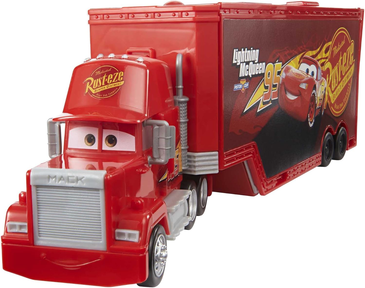 Mattel Cars Camión Mack convertible Pista para coches de juguete con lanzadores, regalo para niños +3 años (HDC75)