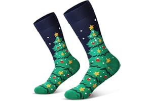 SATINIOR Chaussettes de Noël à Motif Chaussettes de Vacances d'Hiver Unisexes Chaussettes de Fête de Noël Colorées