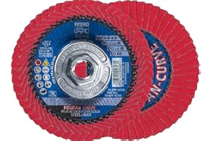 Pferd, 67258, Polifan Pfr curva radiale tipo disco lamellare, ossido di ceramica, diametro 4 – 1/5,1 cm, 5/8 – 11 thread, 13300 rpm, 60 Grit