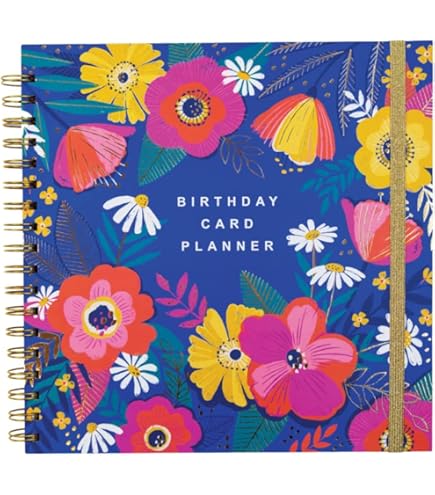 Busy B Multicoloured Floral Birthday Card Book - 13 Storage Pocket File