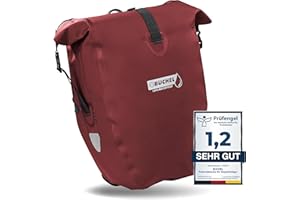 Büchel Torba rowerowa na bagażnik I 25,4 l – 100% wodoszczelna I z uchwytem do noszenia i paskiem na ramię I torba rowerowa na bagażnik rowerowy, torba rowerowa z tyłu