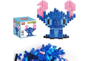 SYKEROUT Bloques de Lilo,Stitch Cartoon Mini Building Blocks Sets, Partículas de plástico Micro Building Blocks Puzzle, Juguetes de ensamblaje para Adolescentes y Adultos, Premios,Regalos de cumpleaños
